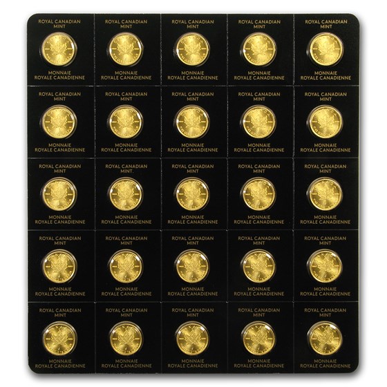 2017 25x 1 gram Gold Maple Leafs - Maplegram25™ (In Assay Sleeve) 2017 25x 1 gram Gold Maple Leafs - Maplegram25™ (In Assay Sleeve)
